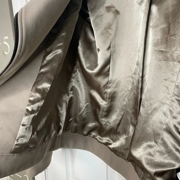 KENZIE Asymmetrical Zipper Button Detail Khaki Coat Size Medium - Picture 8 of 8